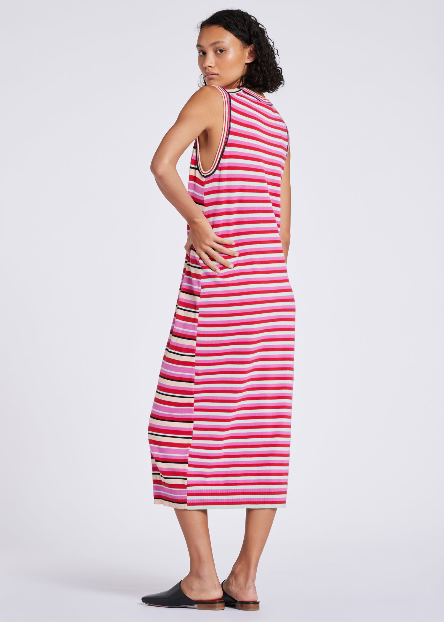 Patchwork Stripe Knitted Tube Dress - 4