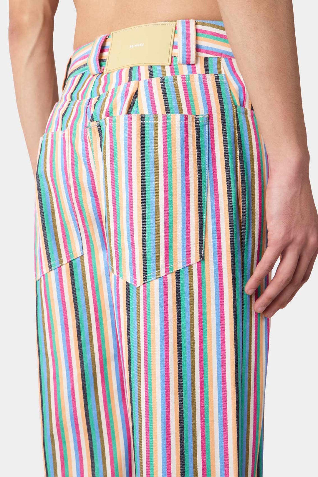 BELLIDENTRO PANTS / denim / multicolor stripes - 2