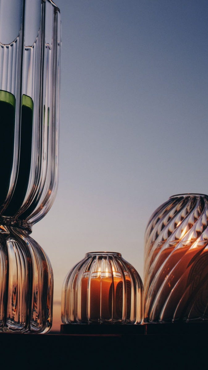Ribbed candle holder - For mini candles 5