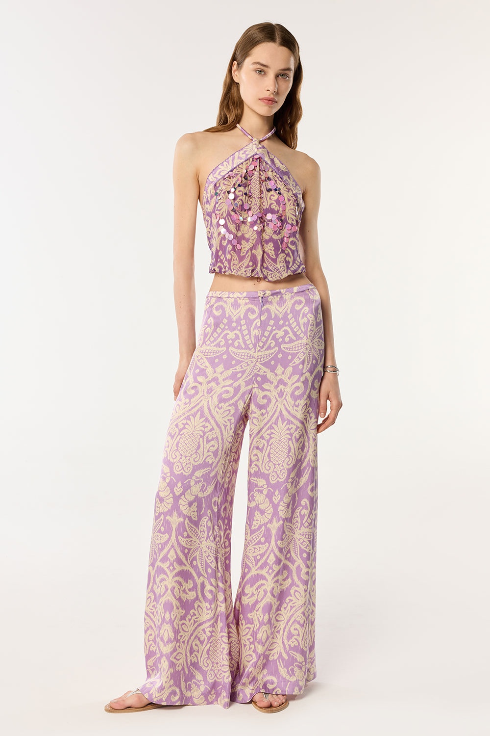 Top Isabelle - Purple Macro Ikat - 1