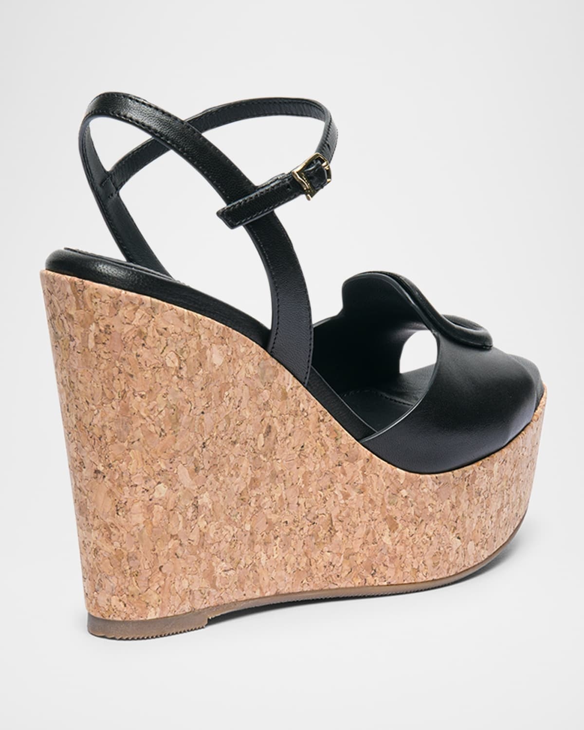 Nizza Leather Buckle Wedge Platforms - 3