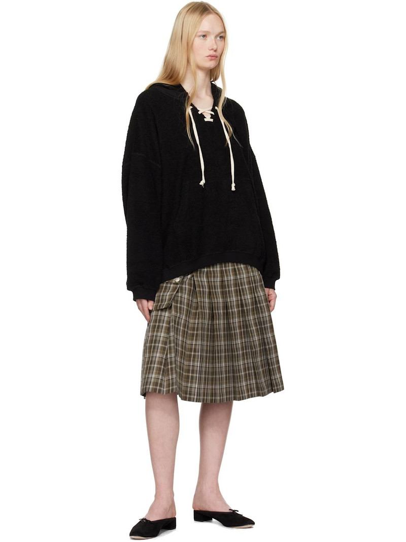 OPEN YY Black Terry Lace-Up Hoodie outlook