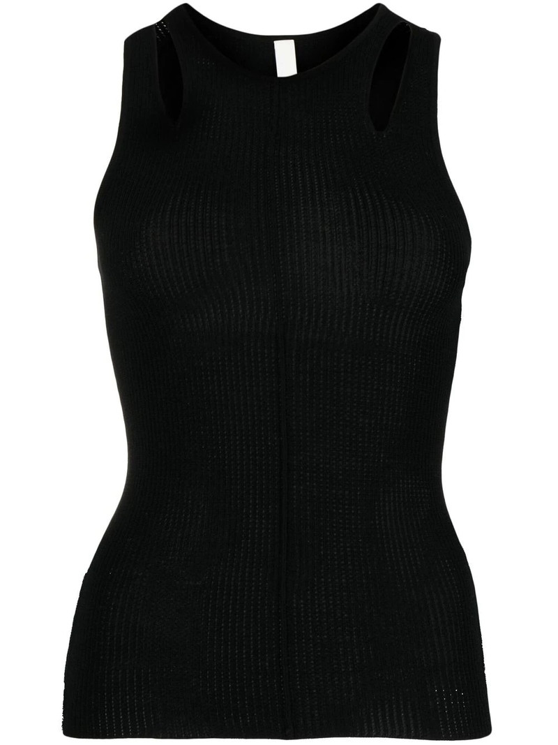 Merino Pointelle ribbed tank top 1