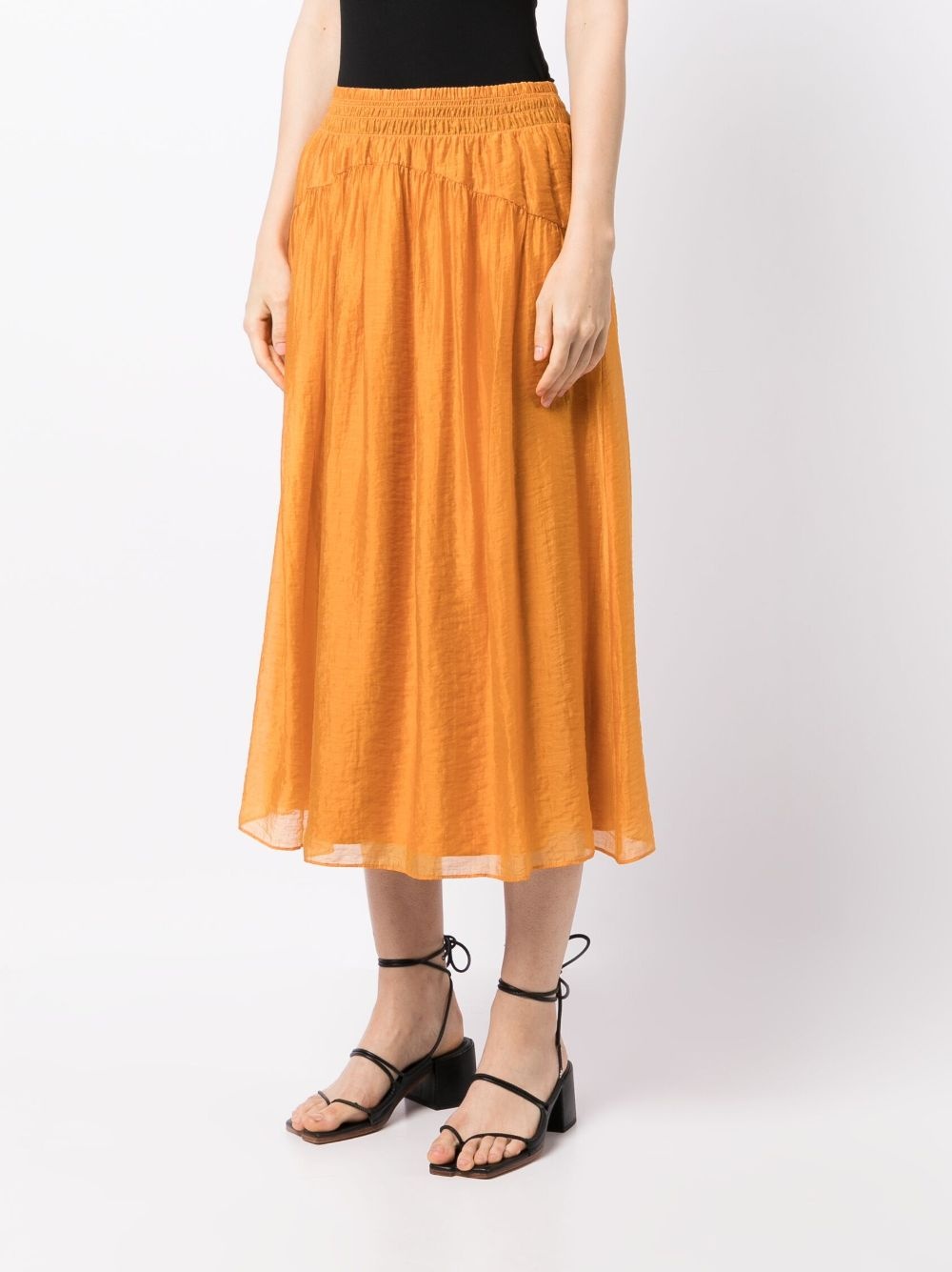 smocked-waist high-waisted skirt - 3