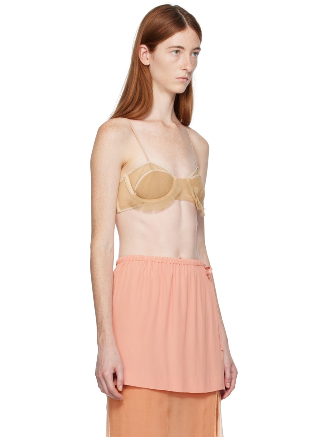 Beige Exploding Flower Bra - 2