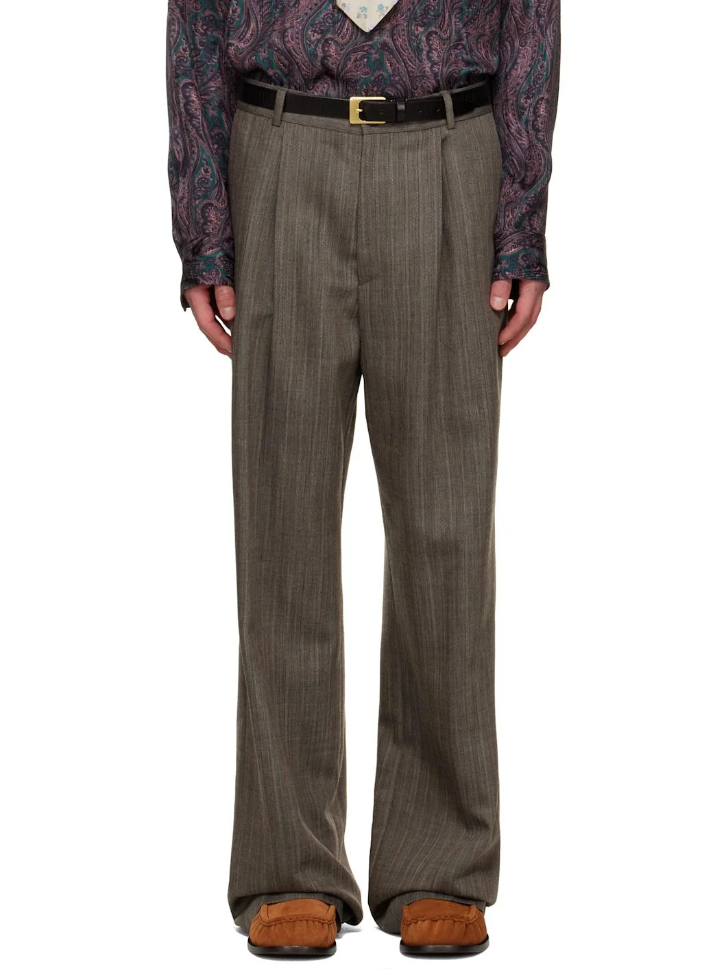 Gray Pleated Trousers - 1