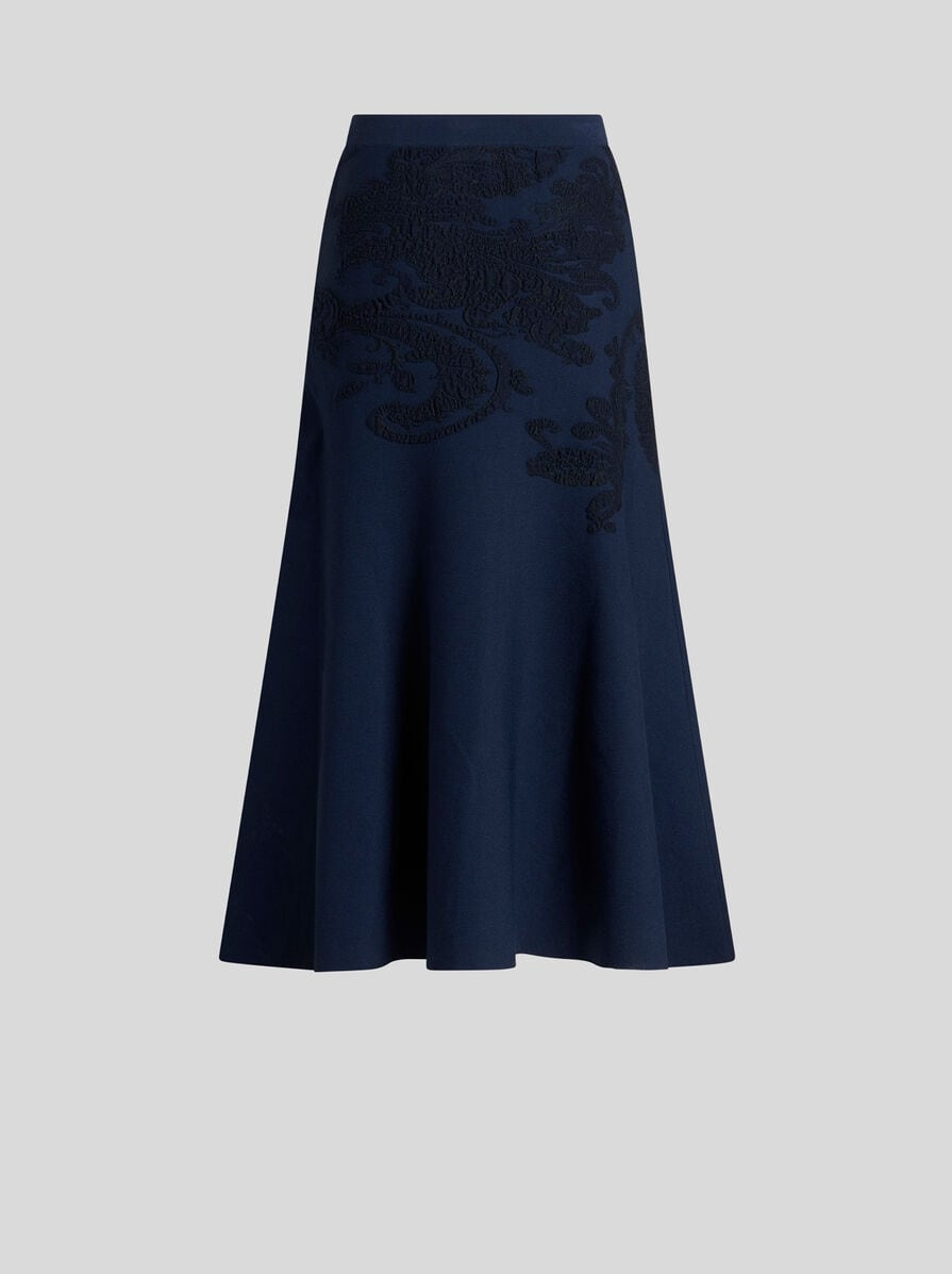 COTTON JACQUARD MIDI SKIRT - 6