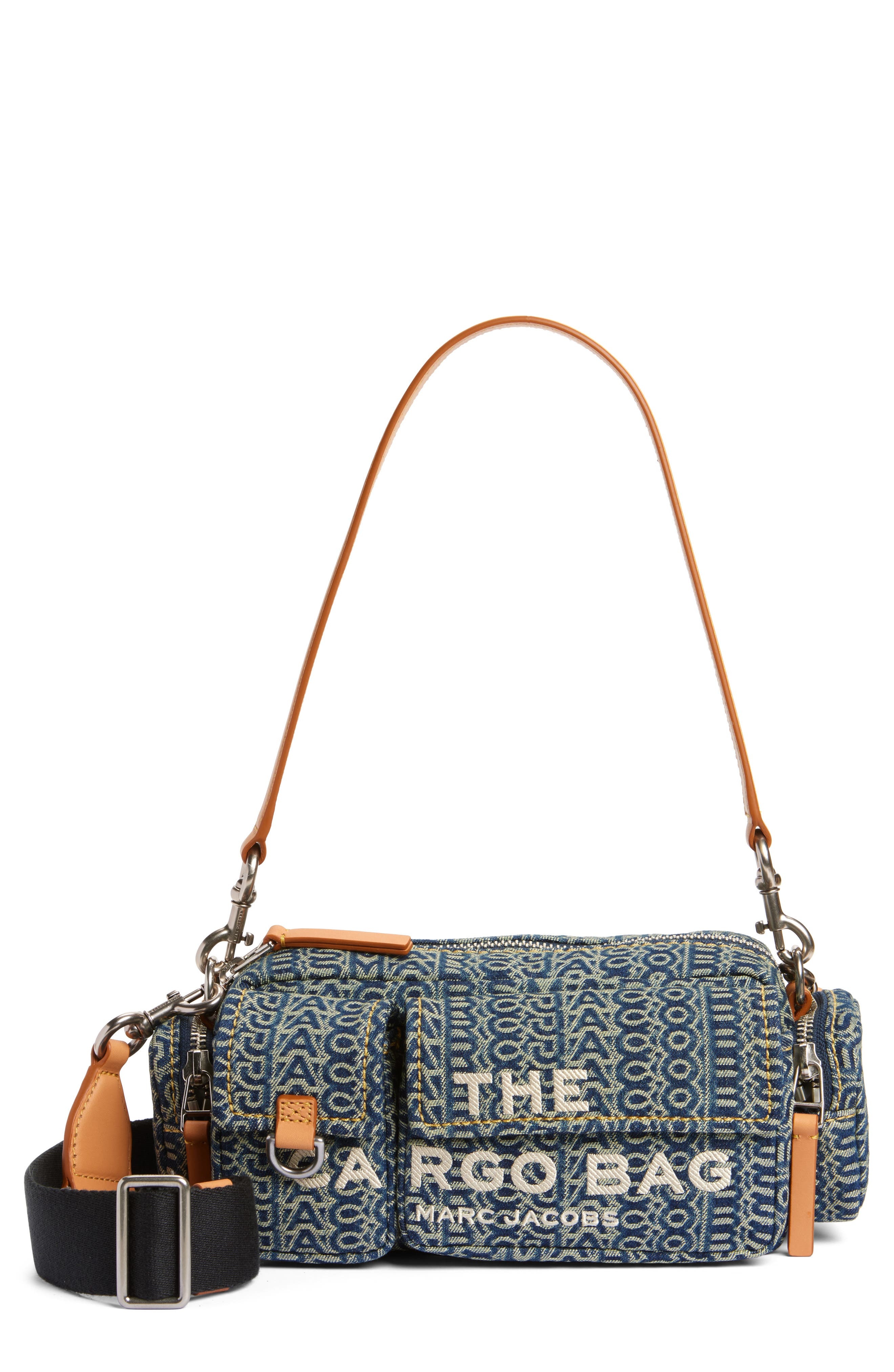 Marc Jacobs The Cargo Monogram Denim Shoulder Bag in Sun Faded Denim at Nordstrom - 1