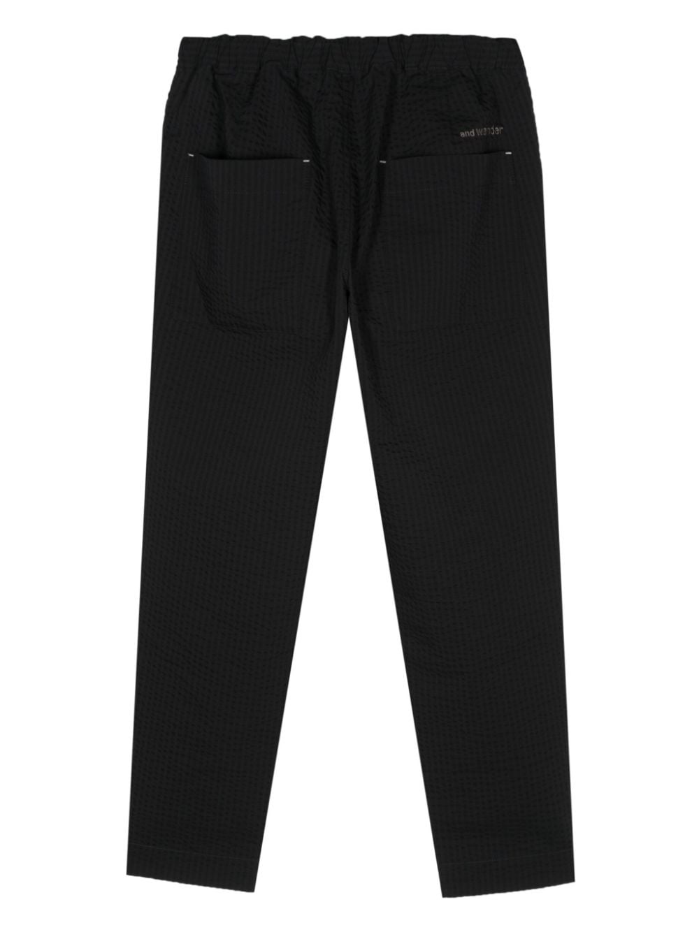 seersucker tapered-leg trousers - 2