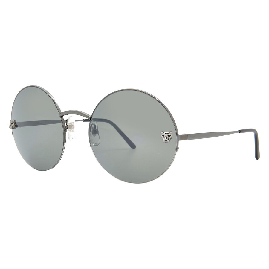 Cartier Panthere de Cartier Silver Round Ladies Sunglasses CT0022S 001 58 - 2