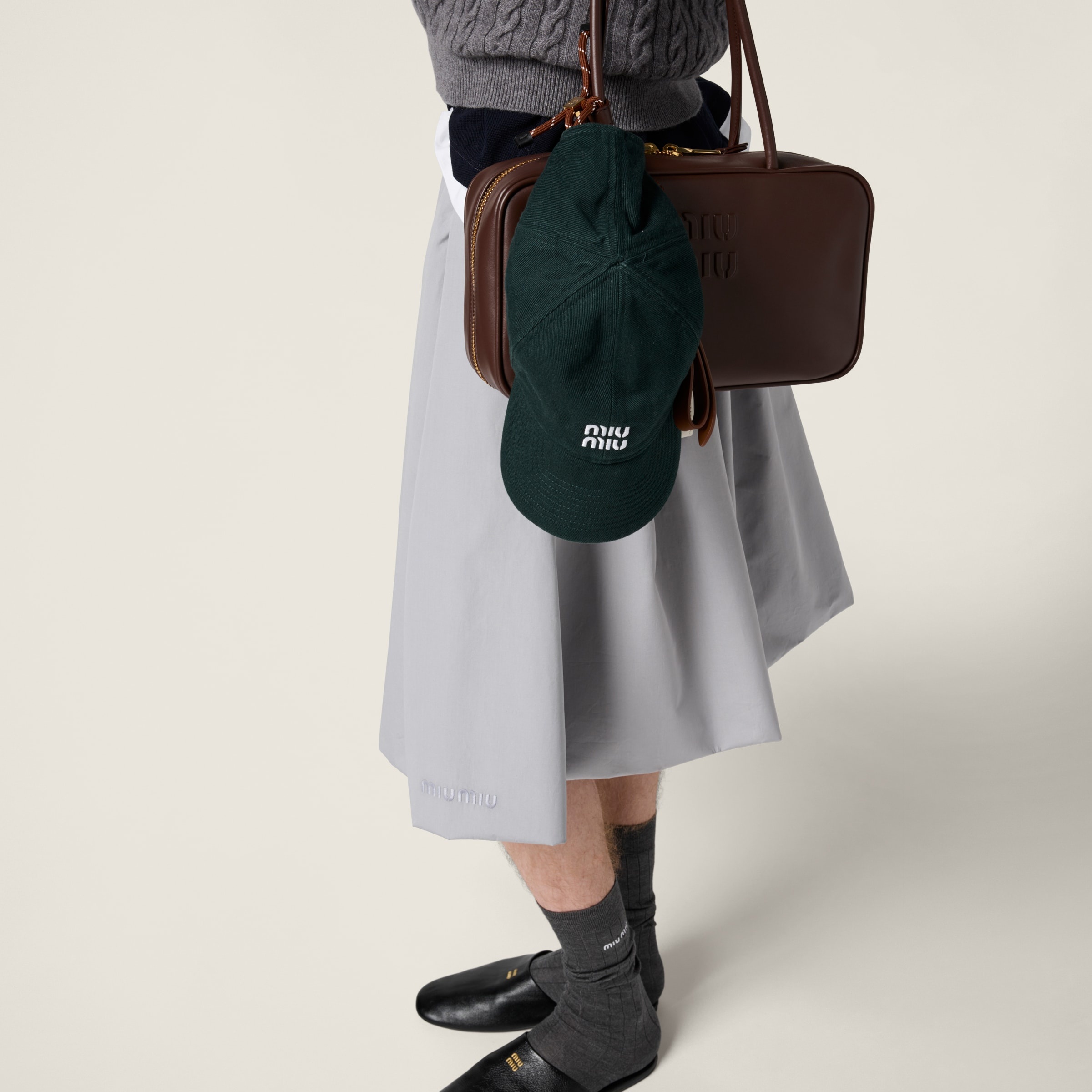 Poplin and jersey skirt - 4
