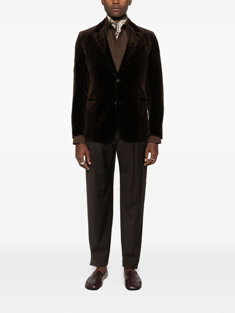 EMPORIO ARMANI velvet single-breasted blazer outlook