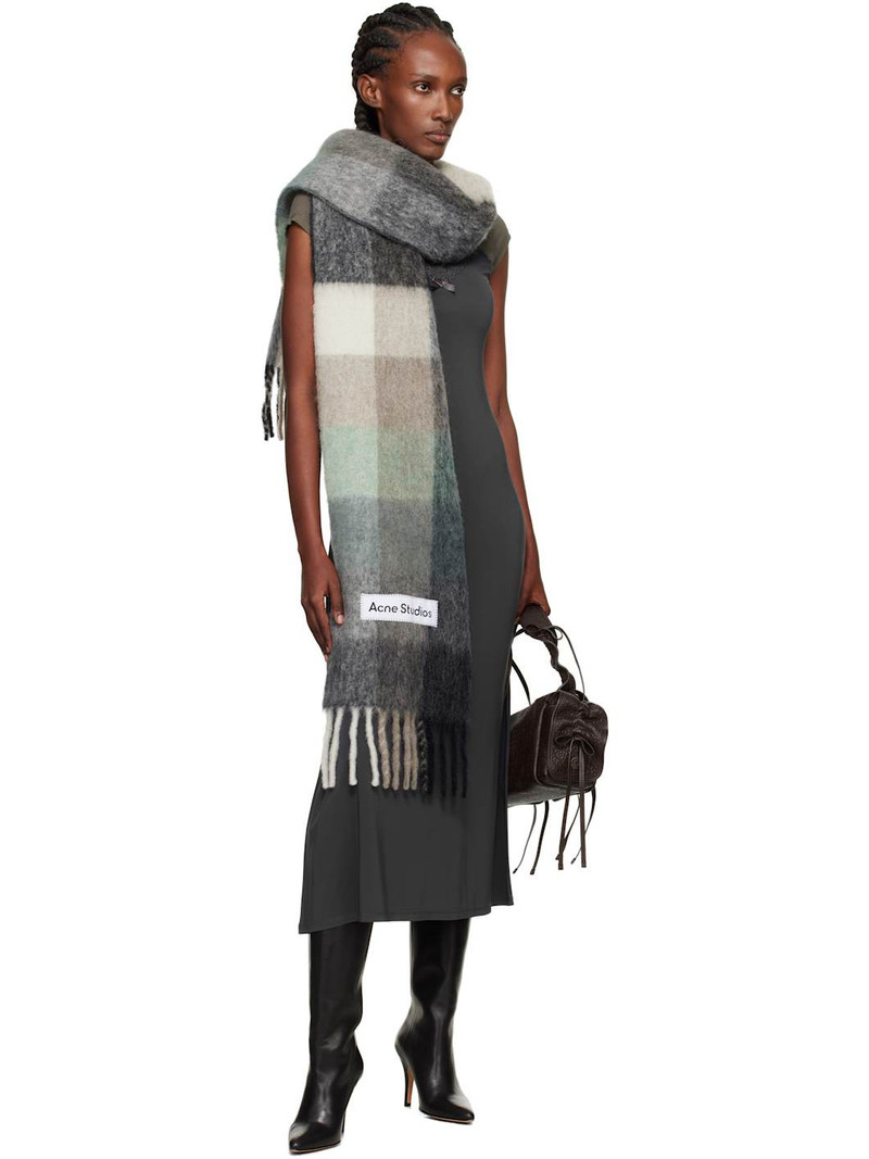 Acne Studios Multicolor Mohair Checked Scarf outlook