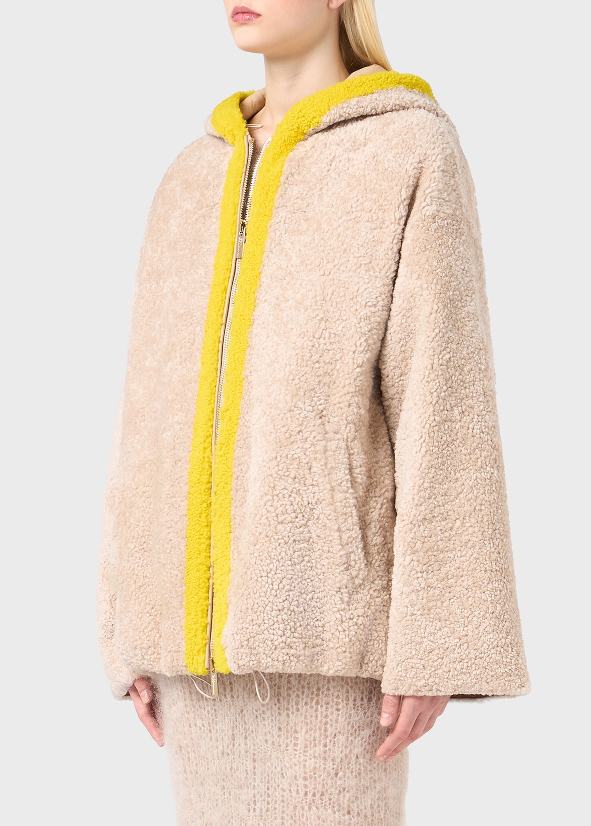 SHEARLING BOMBER JACKET WITH HOOD - 5