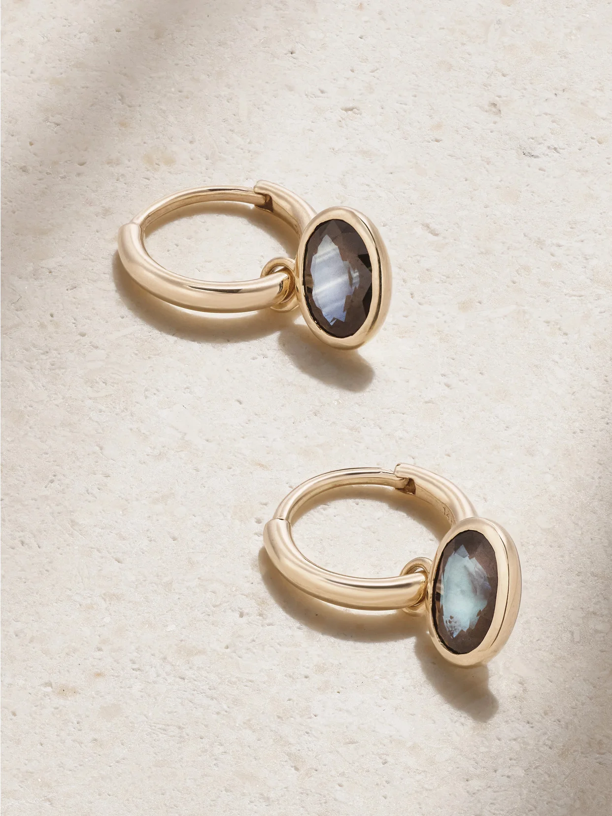 Orbit 14-karat Recycled Gold Sapphire Hoop Earrings - 1