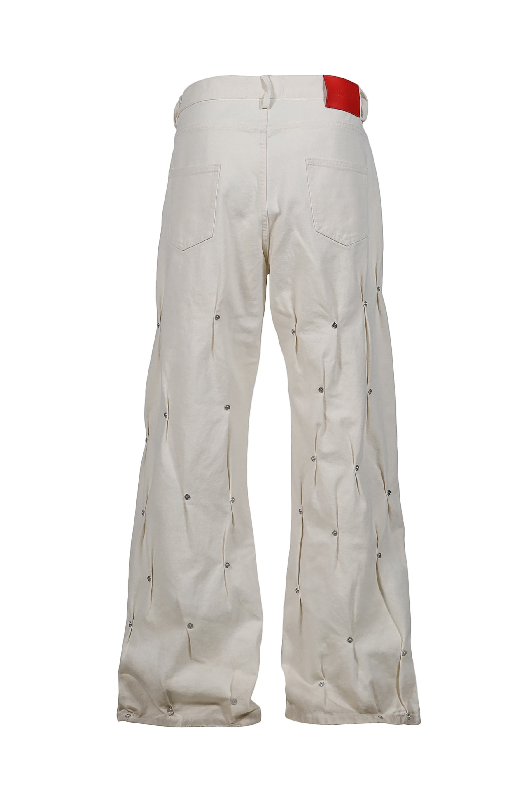 MULTIRIVET BURNT PANTS / WHT - 6