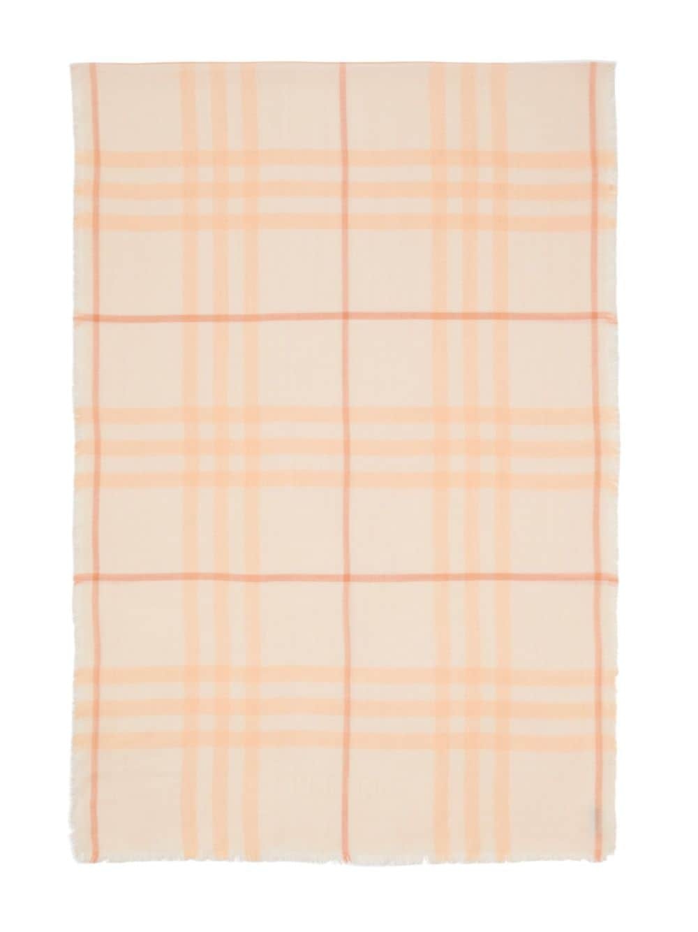 checkered reversible frayed scarf - 3