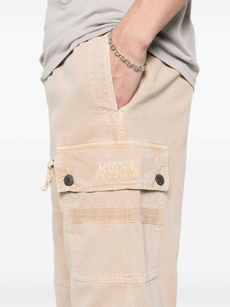 logo-embroidered cotton trousers 5
