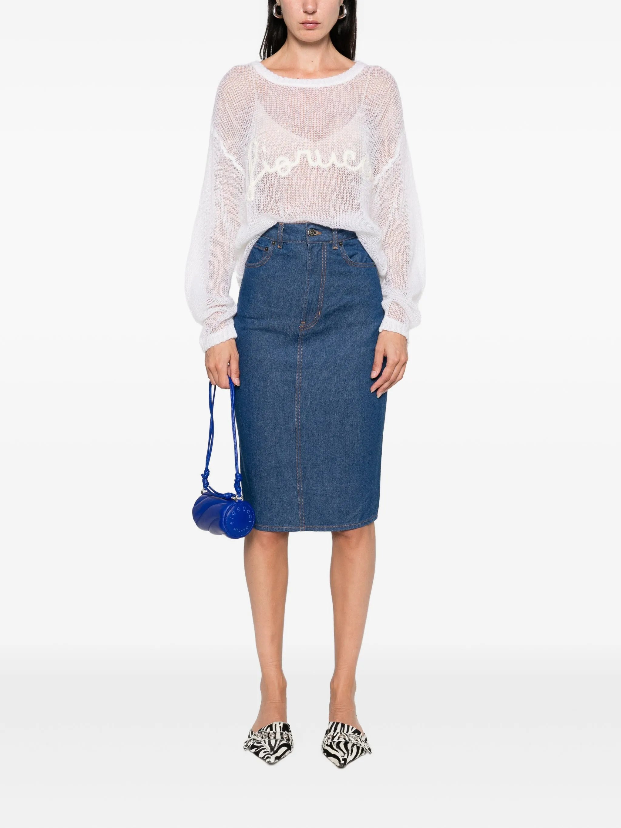 Fiorucci Embroidered Mesh Sweater - 3