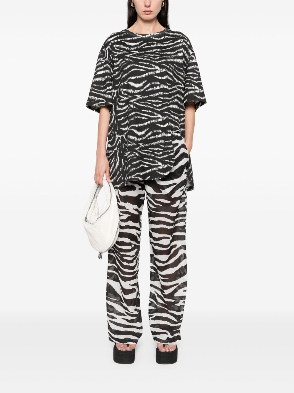 zebra-print sheer trousers - 2