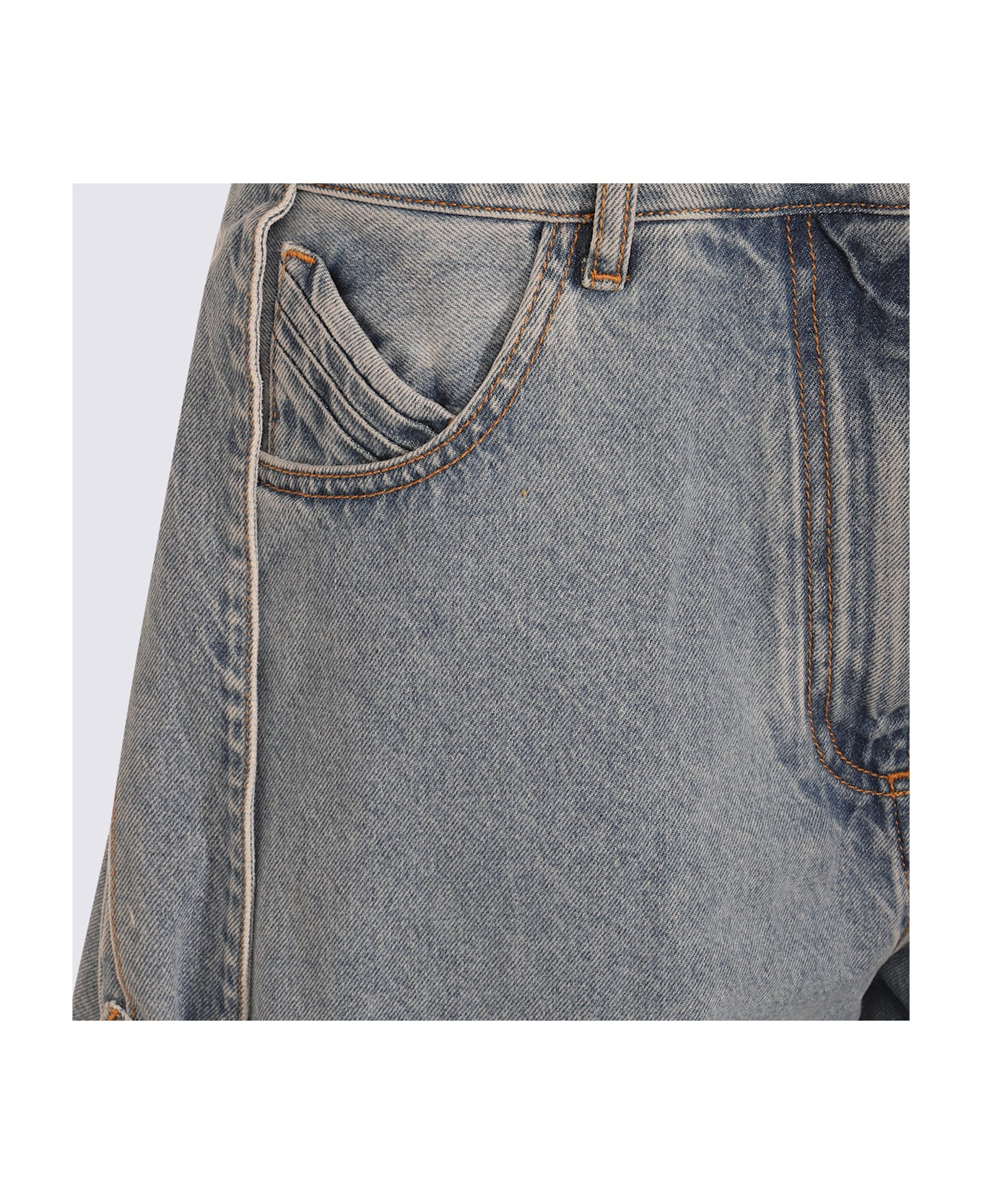 Blue Cotton Denim Jeans - 4