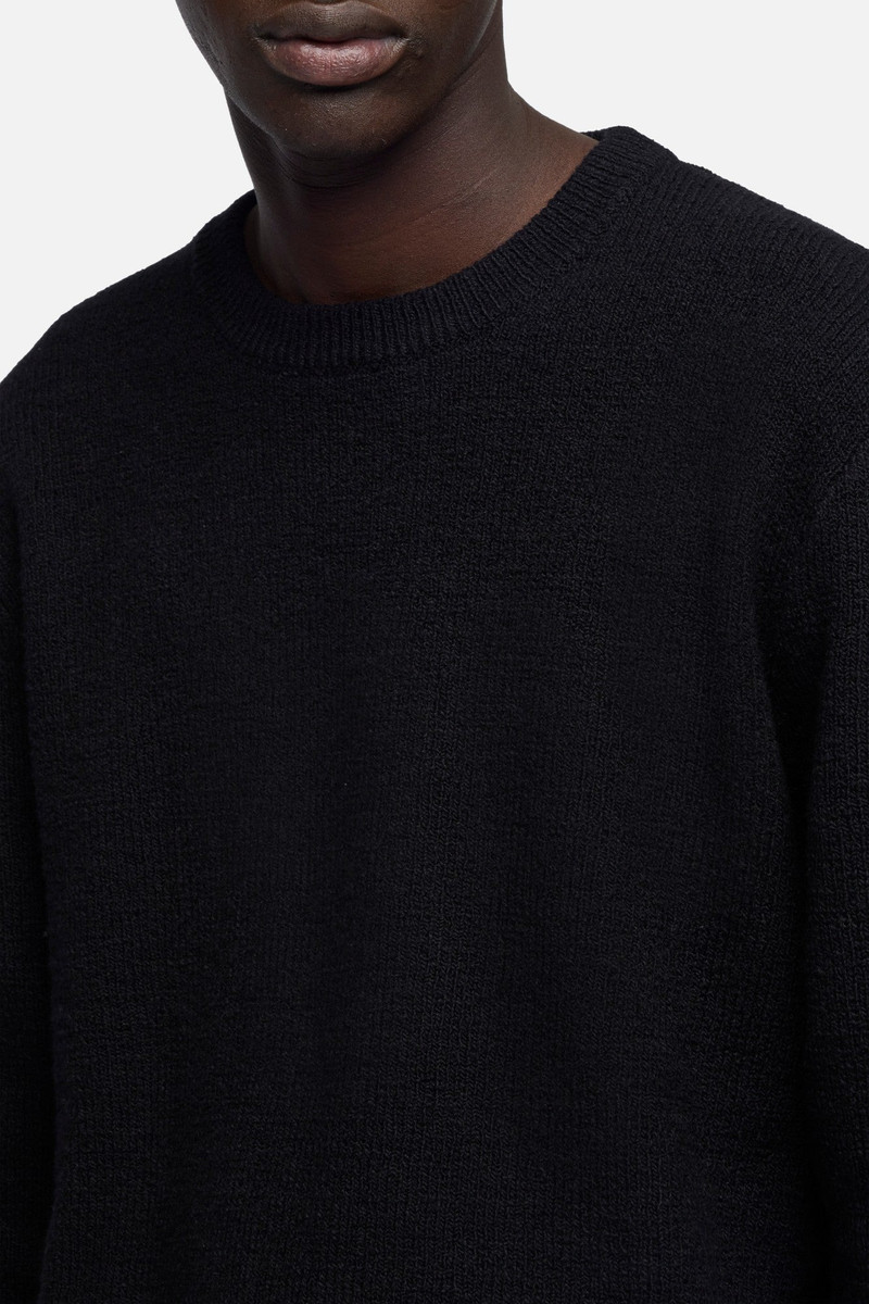 Wool Blend Crewneck Sweater in Black 4