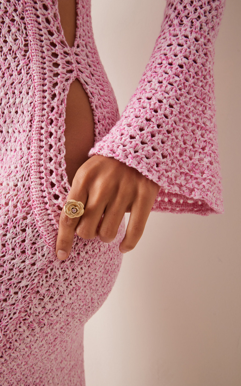 SYDNEY EVAN Large 14K Yellow Gold Sapphire Ring gold outlook