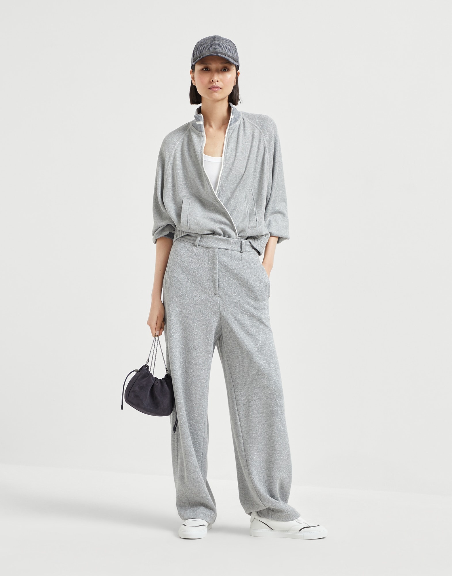 Cotton and viscose sparkling piqué trousers - 5