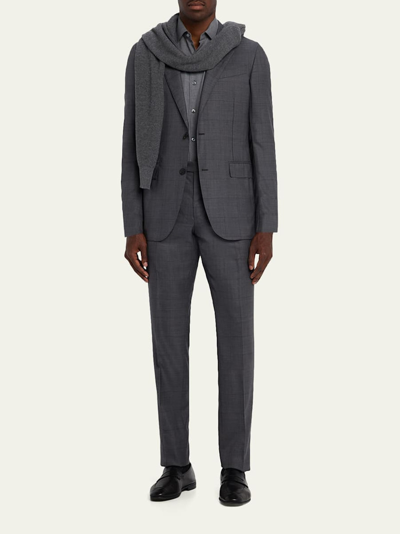 ZEGNA Men's Tonal Plaid 15milmil15 Wool Suit outlook