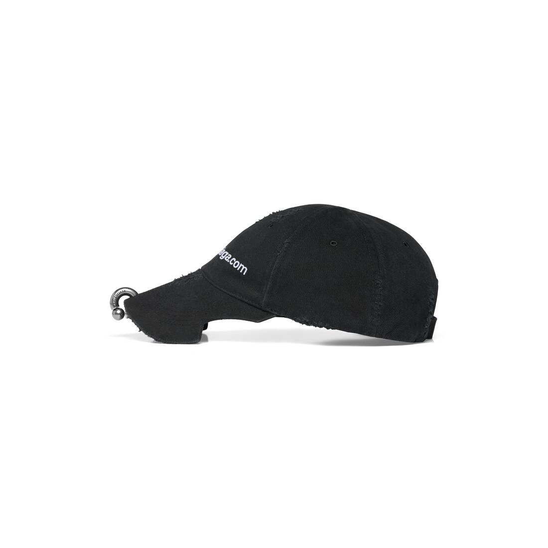 BALENCIAGA Bal.com Front Piercing Cap in Black Faded | REVERSIBLE