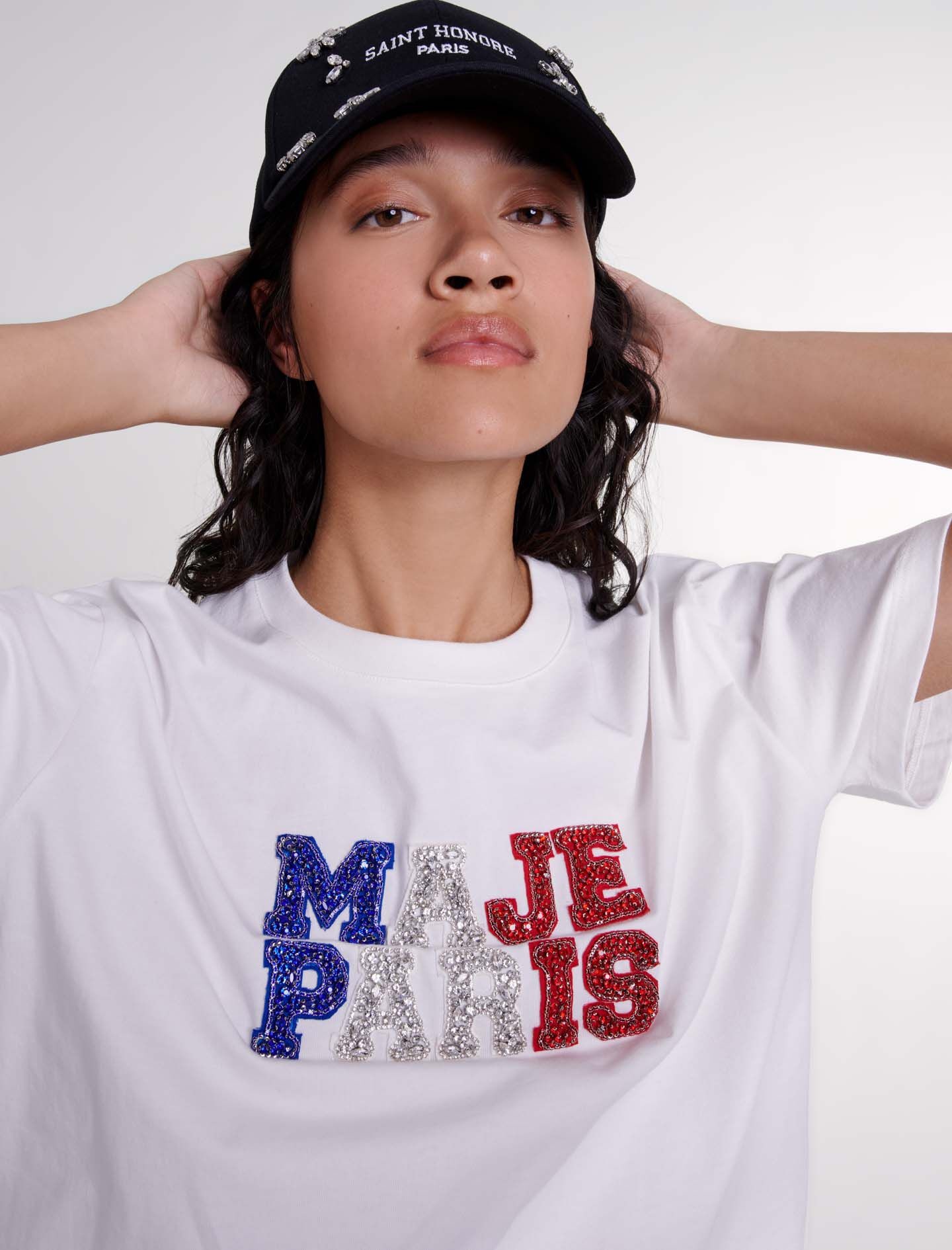 Maje Paris rhinestone T-shirt - 6