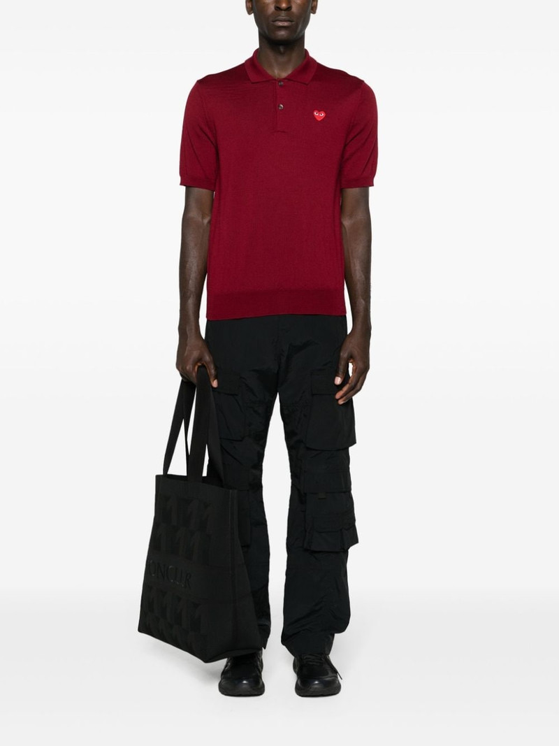 Comme des Garçons PLAY heart-patch wool polo shirt outlook