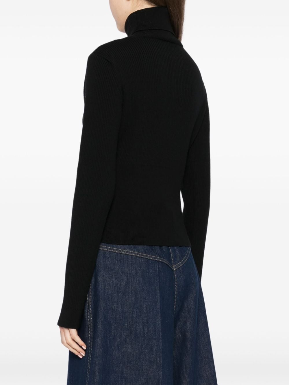 ribbed turtleneck jumper - 4