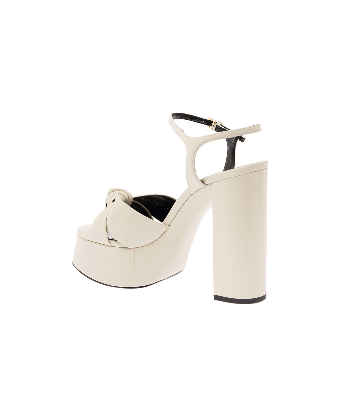 Bianca White Platform Sandals In Smooth Leather Woman - 3