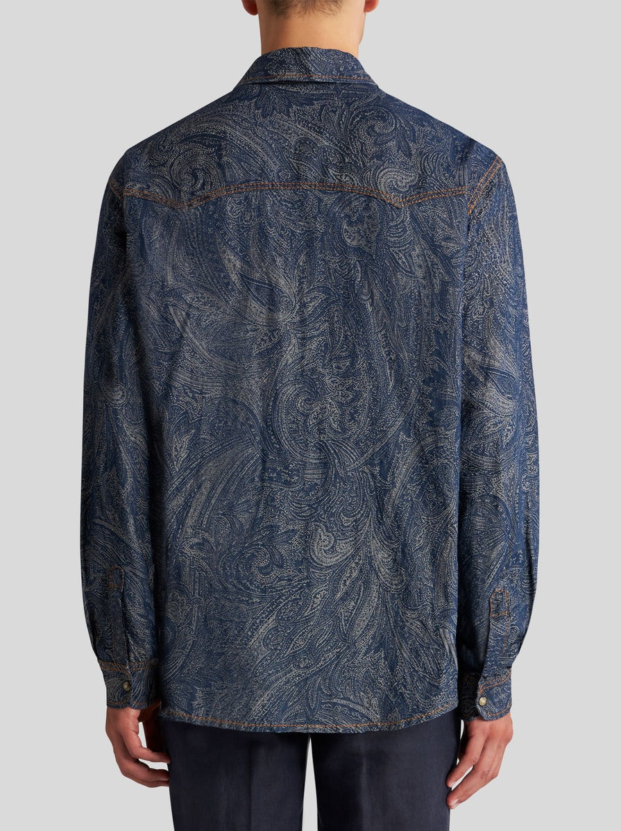 PAISLEY DENIM SHIRT - 4
