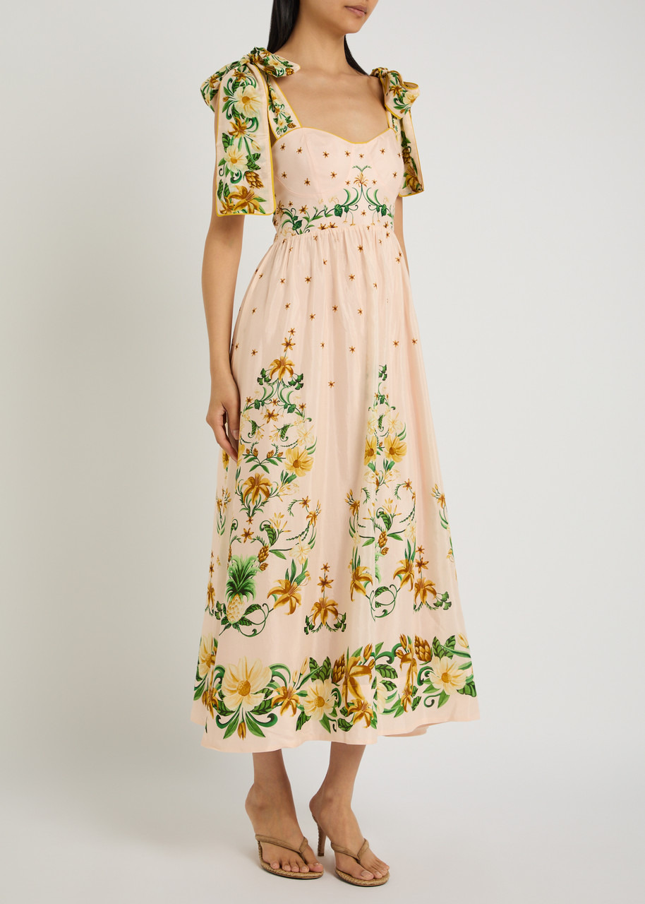Farm Rio Botanical Beauty Floral Cotton-blend Midi Dress - 2