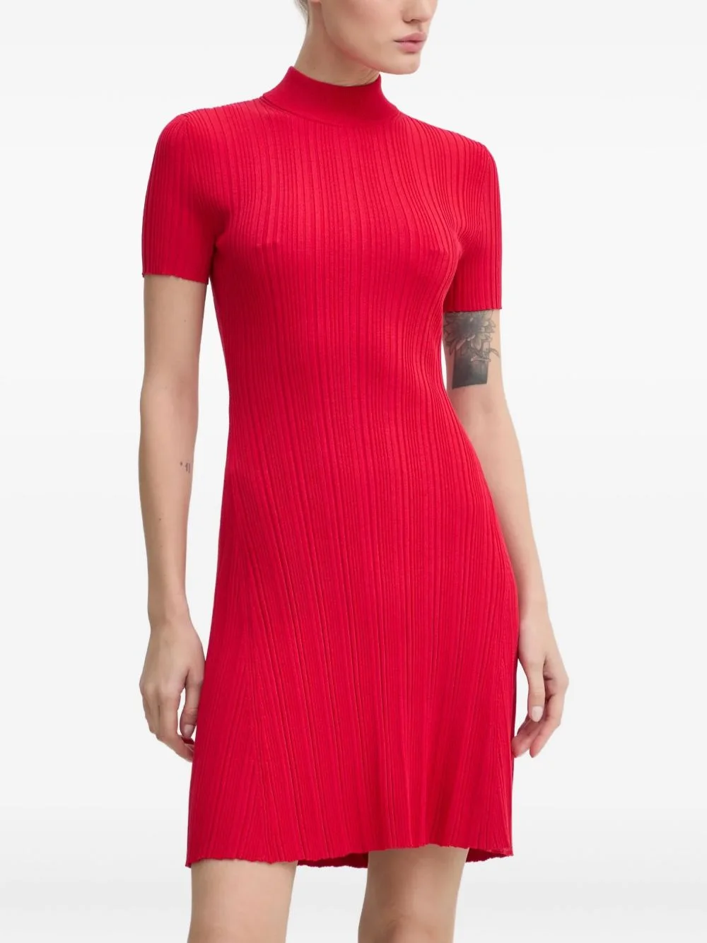 short-sleeve mini dress - 1