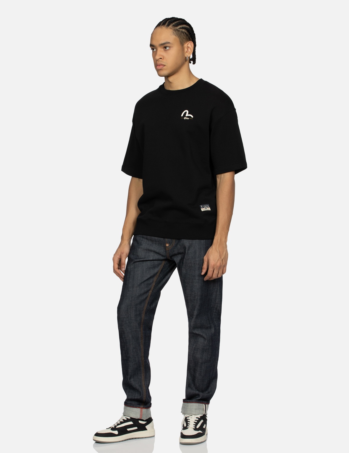 THE GREAT WAVE AND SEAGULL PRINT RELAX FIT SHORT-SLEEVE SWEATSHIRT - 4