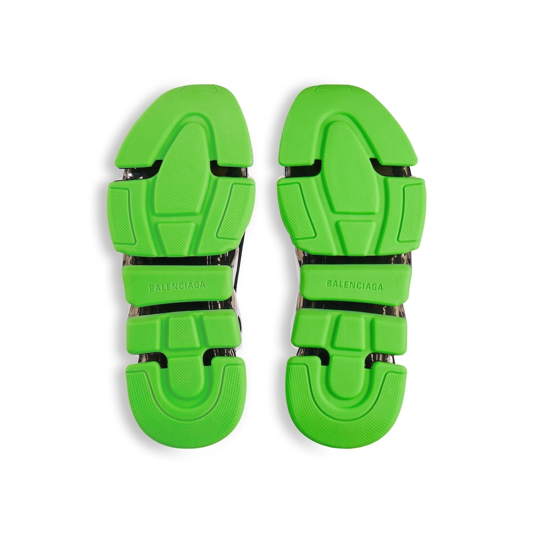 Men's Speed 2.0 Full Clear Sole Recycled Knit Sneaker in Black/neon Green - 7