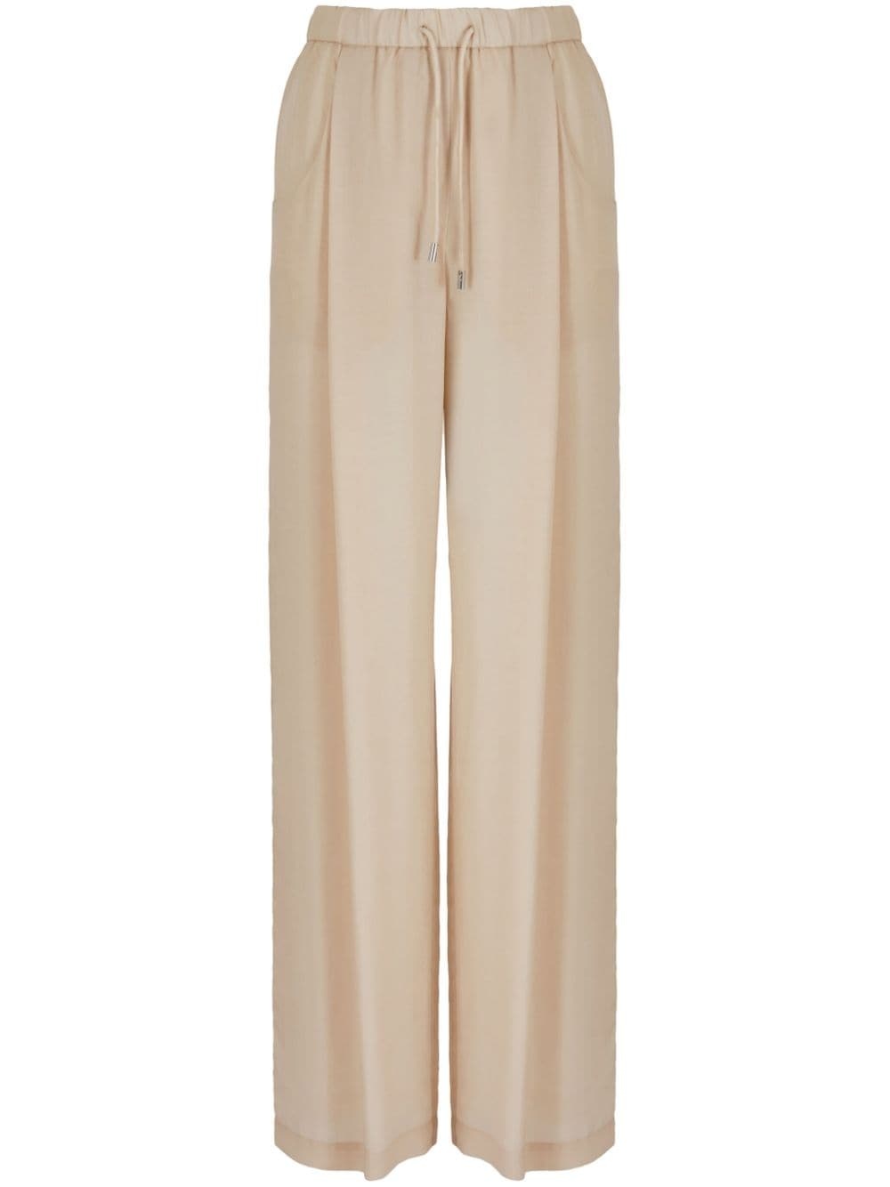 drawstring-detailed straight-leg trousers - 1