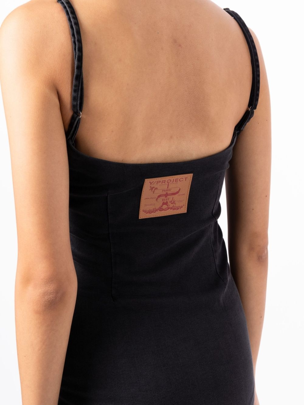 hook-and-eye denim minidress - 5