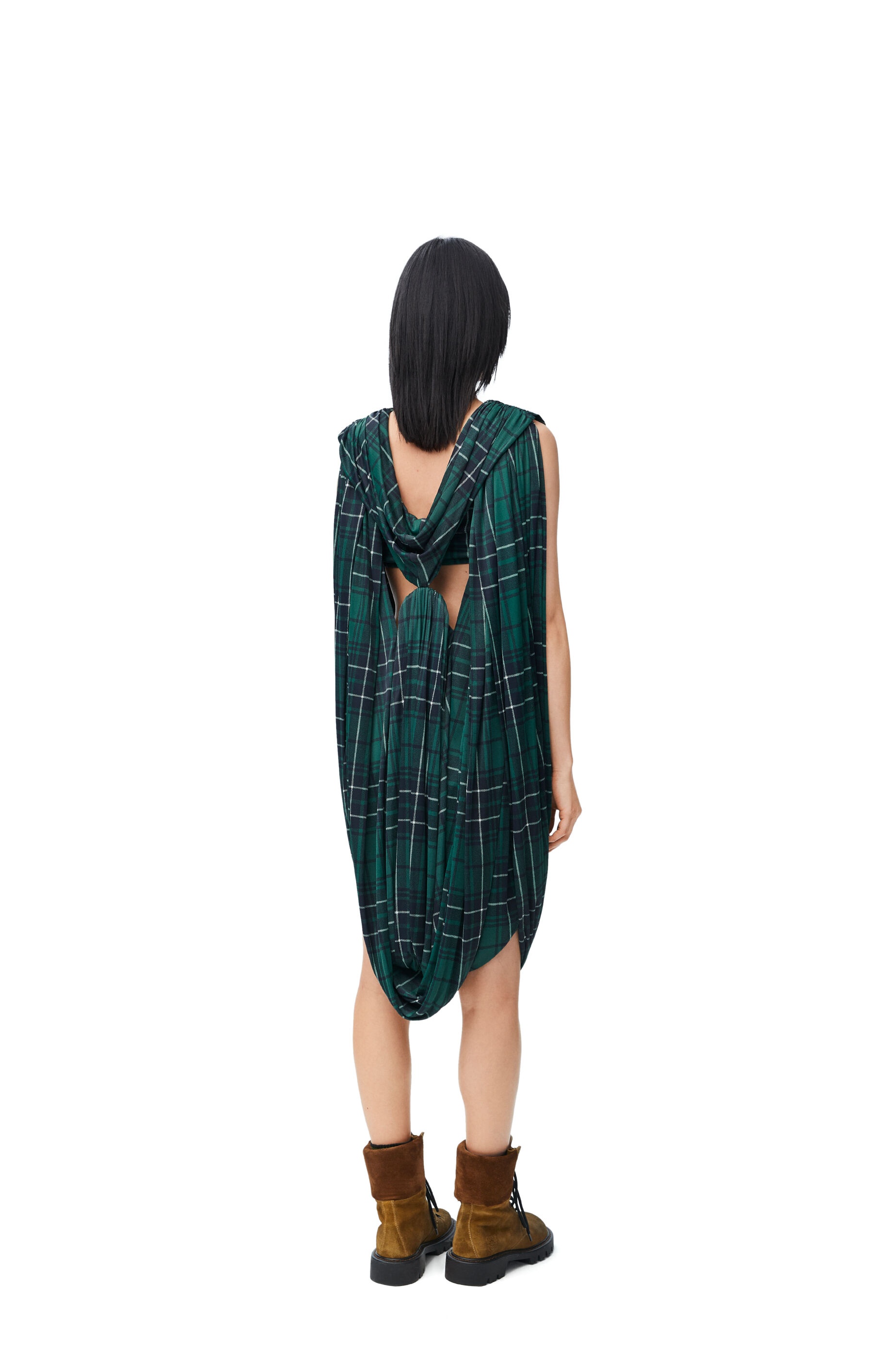 Draped dress in viscose and silk - 3