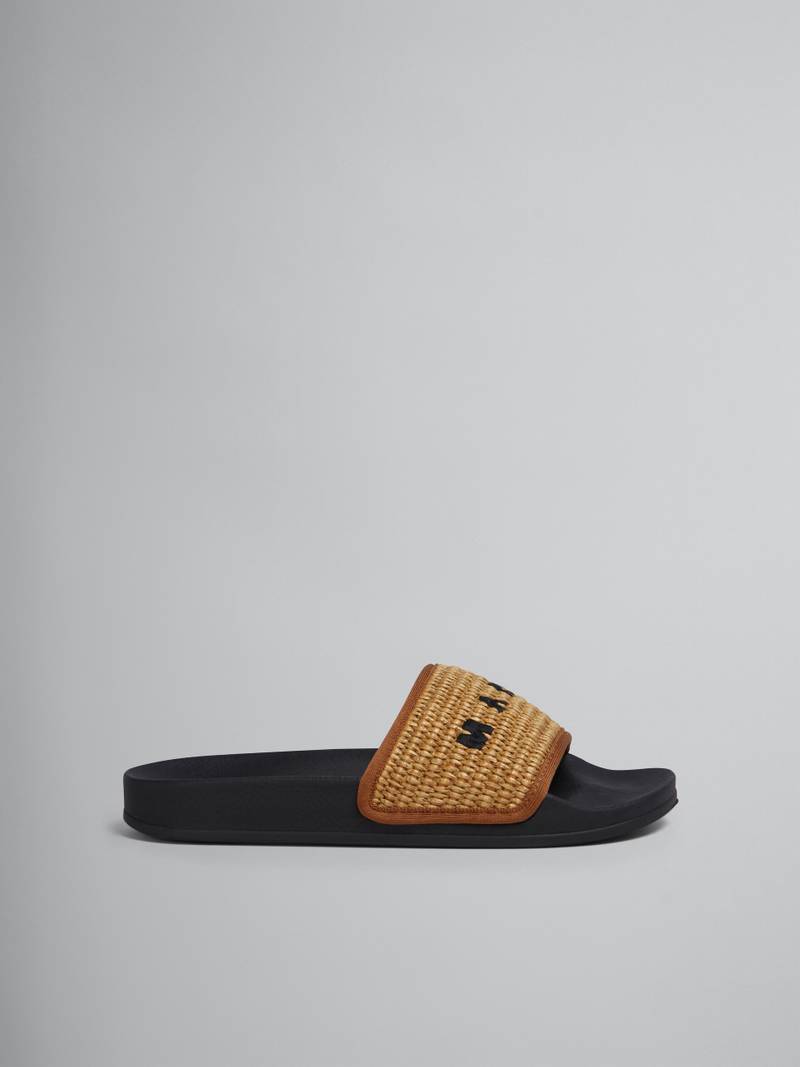 BROWN RAFFIA SANDAL 1