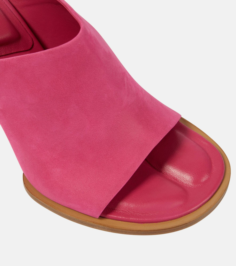Les Mules Rond Carré asymmetrical suede mules 6