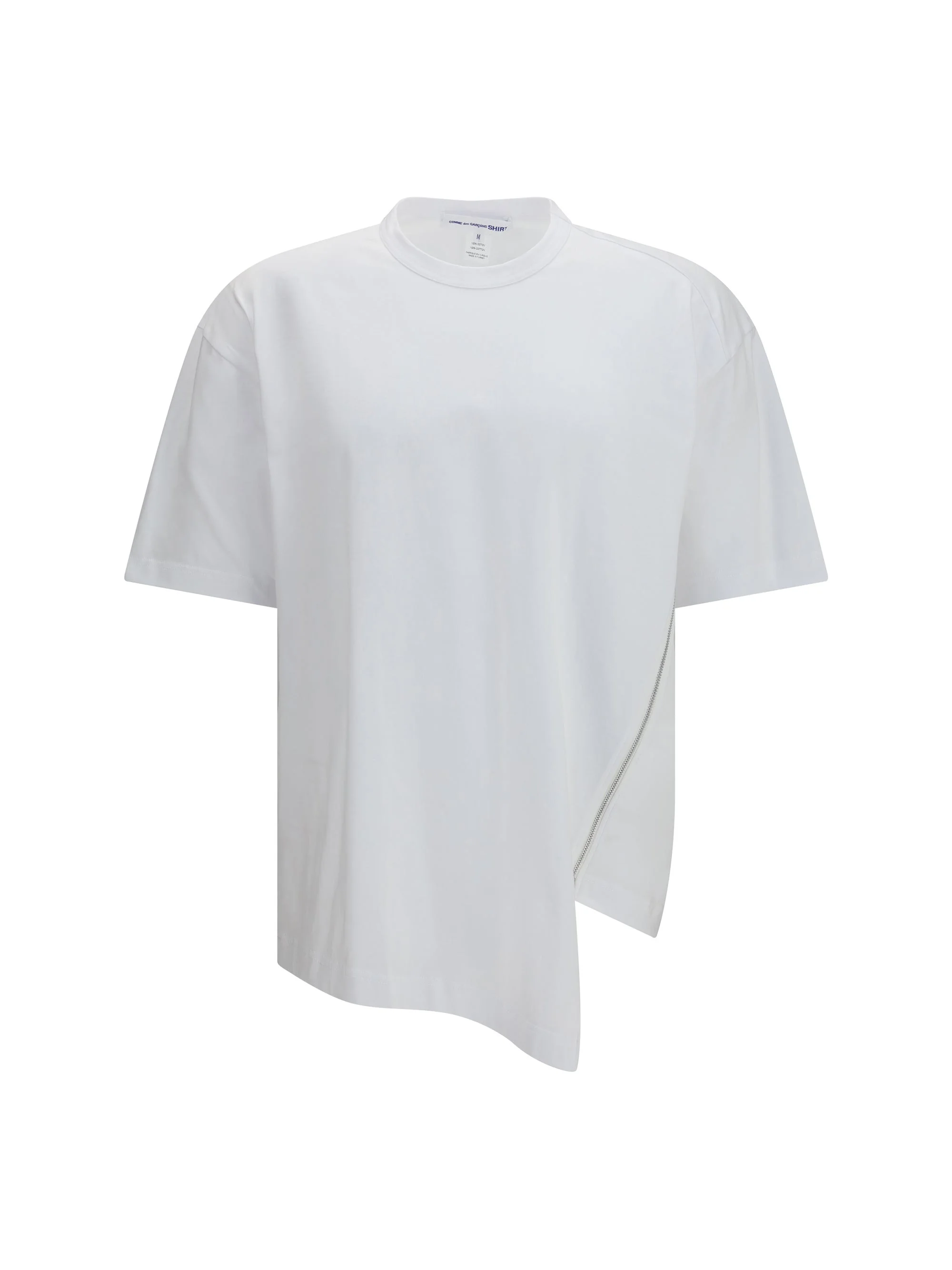 Comme Des Garçons Shirt Cotton T-shirt With Side Zipper - 1