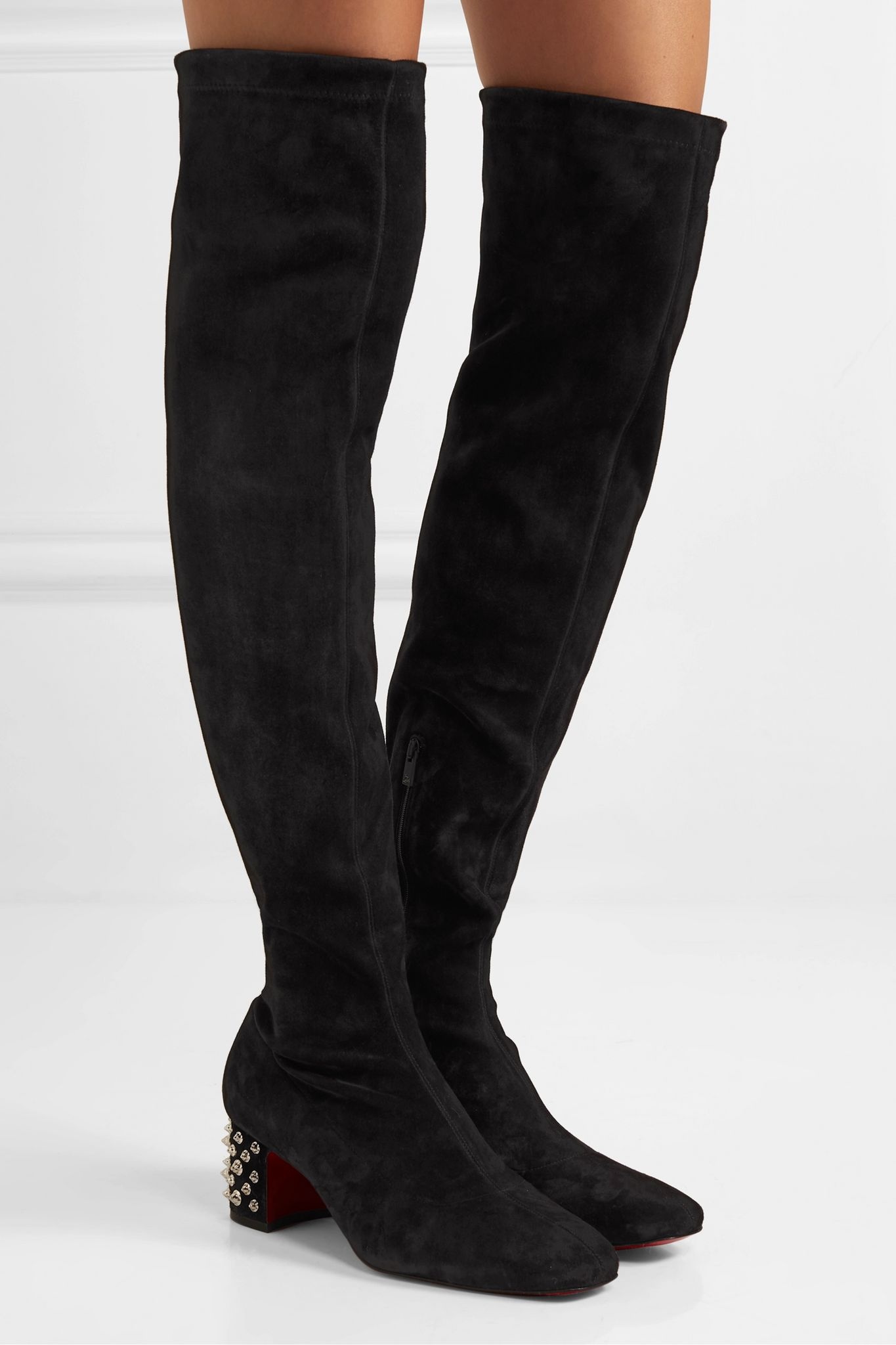 Study Stretch 55 spiked suede over-the-knee boots - 2