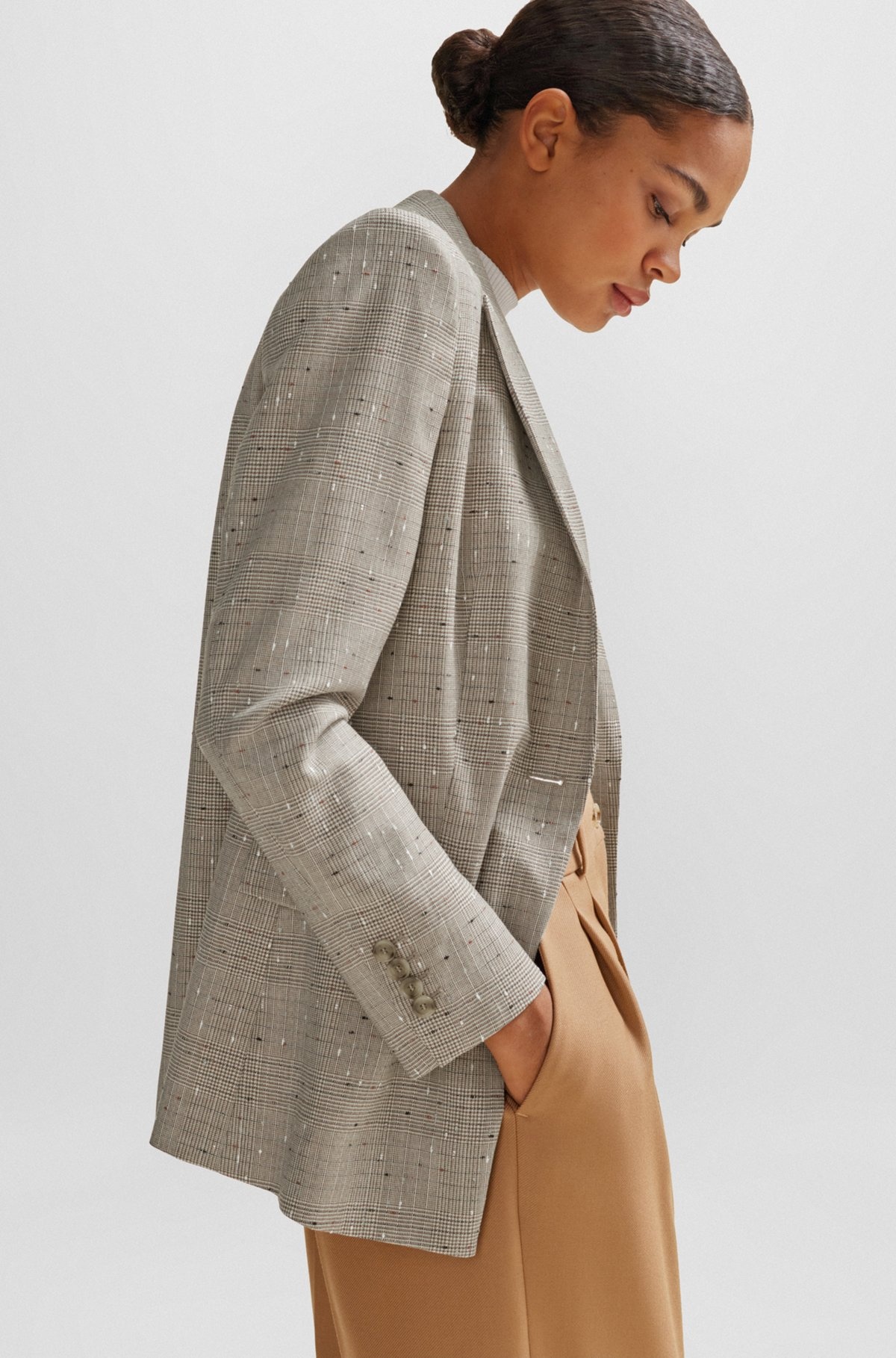 SLIM-FIT JACKET IN ITALIAN SLUB WOOL-BLEND TWILL - 6