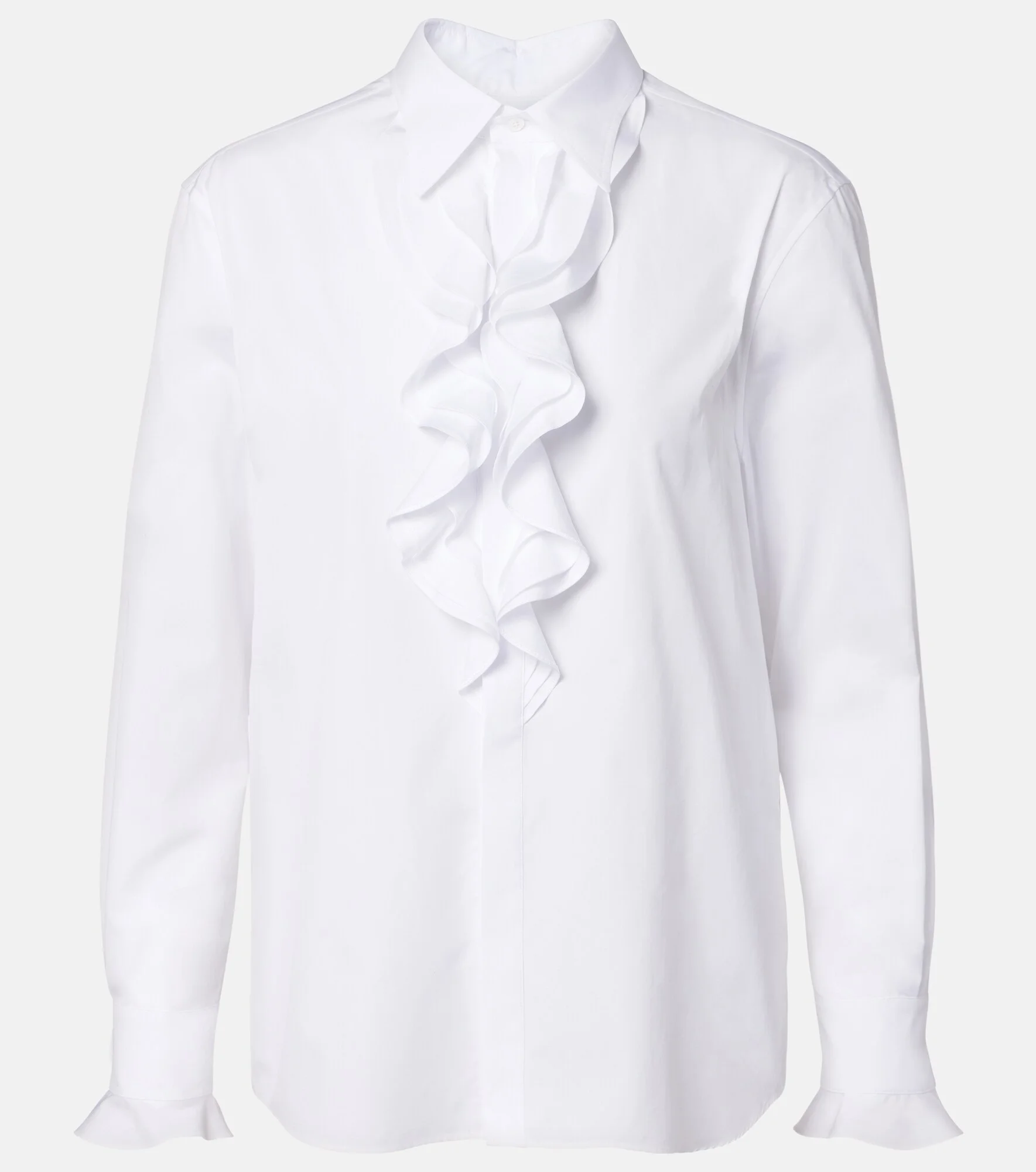 Ruffled cotton poplin shirt - 1