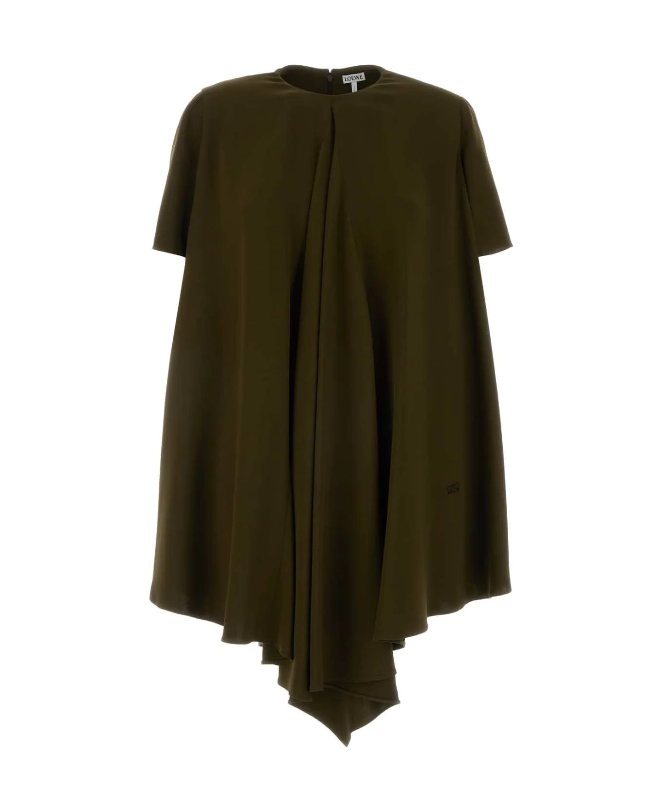 Khaki Stretch Cady Mini Dress - 1