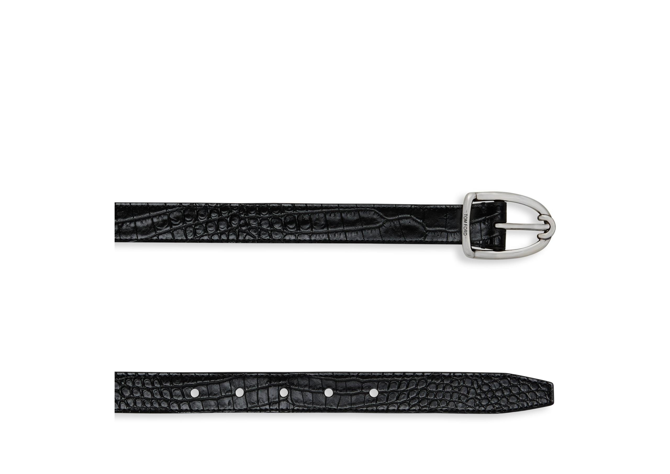 PRINTED ALLIGATOR ANGLED BUCKLE BELT - 2